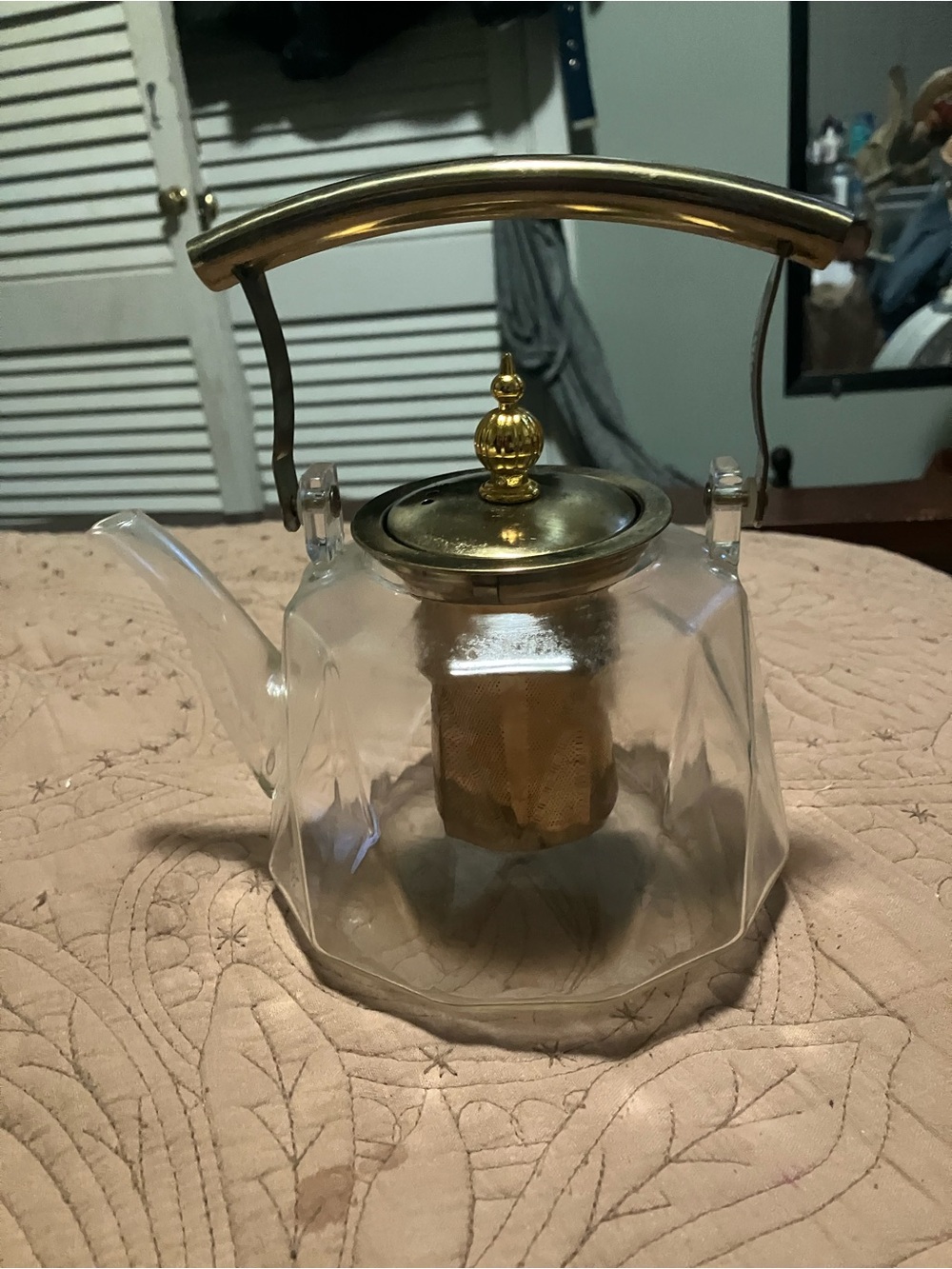 Hexagonal Shaped Borosilicate Glass Teapot